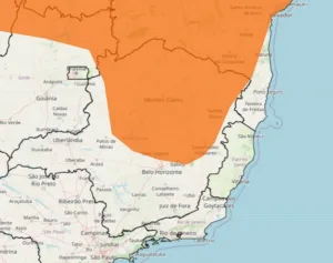 Inmet emite alerta laranja de chuvas intensas para 122 cidades do Leste de Minas