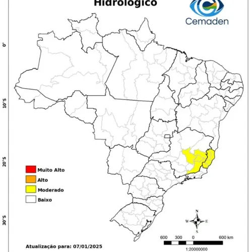 Defesa Civil emite alerta de risco geo-hidrológico para cidades da região Leste de Minas Gerais