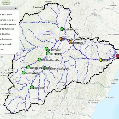 Nível do Rio Doce abaixa e sai da cota de inundação em Governador Valadares